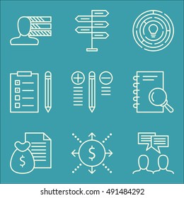 Set Of Project Management Icons On Cash Flow, Task List, Decision Making And More. Premium Quality EPS10 Vector Illustration For Mobile, App, UI Design.