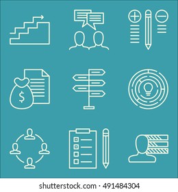 Set Of Project Management Icons On Decision Making, Personality, Team Meeting And More. Premium Quality EPS10 Vector Illustration For Mobile, App, UI Design.