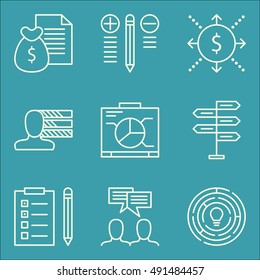 Set Of Project Management Icons On Cash Flow, Task List, Creativity And More. Premium Quality EPS10 Vector Illustration For Mobile, App, UI Design.