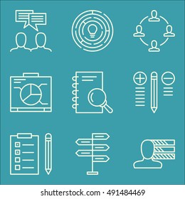 Set Of Project Management Icons On Best Solution, Team Meeting, Personality And More. Premium Quality EPS10 Vector Illustration For Mobile, App, UI Design.