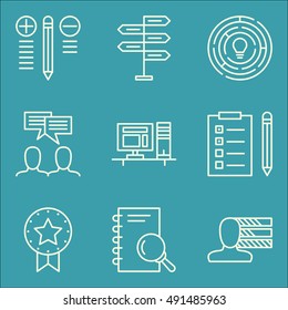 Set Of Project Management Icons On Award, Team Meeting, Best Solution And More. Premium Quality EPS10 Vector Illustration For Mobile, App, UI Design.