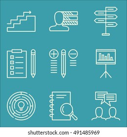 Set Of Project Management Icons On Statistics, Research, Charts And More. Premium Quality EPS10 Vector Illustration For Mobile, App, UI Design.