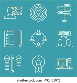 Set Of Project Management Icons On Decision Making, Personality, Team Meeting And More. Premium Quality EPS10 Vector Illustration For Mobile, App, UI Design.