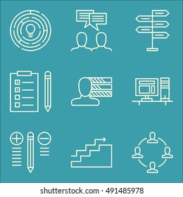 Set Of Project Management Icons On Personality, Teamwork, Best Solution And More. Premium Quality EPS10 Vector Illustration For Mobile, App, UI Design.
