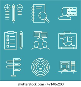 Set Of Project Management Icons On Task List, Personality, Team Meeting And More. Premium Quality EPS10 Vector Illustration For Mobile, App, UI Design.