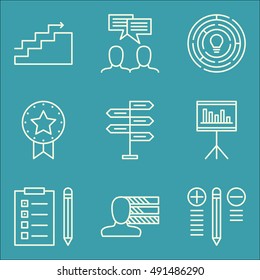 Set Of Project Management Icons On Task List, Charts, Best Solution And More. Premium Quality EPS10 Vector Illustration For Mobile, App, UI Design.