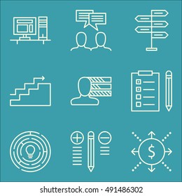 Set Of Project Management Icons On Task List, Team Meeting, Personality And More. Premium Quality EPS10 Vector Illustration For Mobile, App, UI Design.