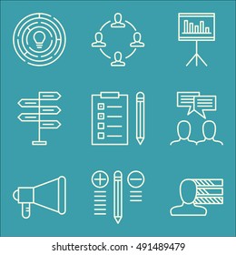 Set Of Project Management Icons On Task List, Decision Making, Teamwork And More. Premium Quality EPS10 Vector Illustration For Mobile, App, UI Design.