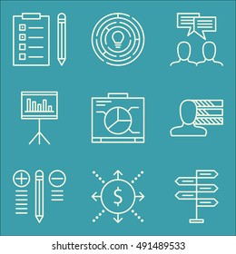 Set Of Project Management Icons On Graph, Statistics, Creativity And More. Premium Quality EPS10 Vector Illustration For Mobile, App, UI Design.