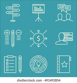 Set Of Project Management Icons On Cash Flow, Personality, Creativity And More. Premium Quality EPS10 Vector Illustration For Mobile, App, UI Design.