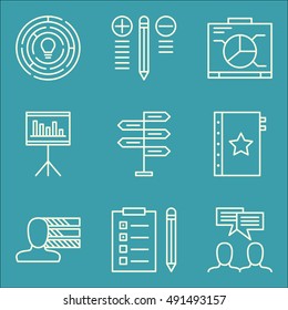Set Of Project Management Icons On Task List, Team Meeting, Best Solution And More. Premium Quality EPS10 Vector Illustration For Mobile, App, UI Design.