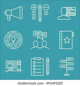 Set Of Project Management Icons On Team Meeting, Best Solution, Quality Management And More. Premium Quality EPS10 Vector Illustration For Mobile, App, UI Design.
