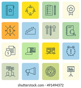 Set Of Project Management Icons On Quality Management, Task List, Award And More. Premium Quality EPS10 Vector Illustration For Mobile, App, UI Design.