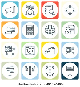 Set Of Project Management Icons On Deadline, Personality, Charts And More. Premium Quality EPS10 Vector Illustration For Mobile, App, UI Design.