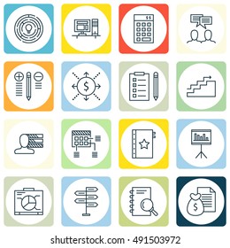 Set Of Project Management Icons On Best Solution, Task List, Planning And More. Premium Quality EPS10 Vector Illustration For Mobile, App, UI Design.