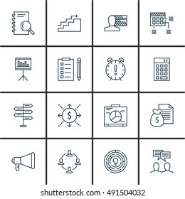 Set Of Project Management Icons On Research, Investment, Creativity And More. Premium Quality EPS10 Vector Illustration For Mobile, App, UI Design.
