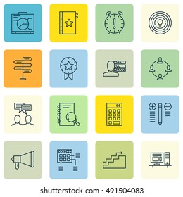 Set Of Project Management Icons On Workspace, Investment, Charts And More. Premium Quality EPS10 Vector Illustration For Mobile, App, UI Design.