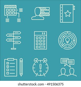 Set Of Project Management Icons On Decision Making, Personality, Team Meeting And More. Premium Quality EPS10 Vector Illustration For Mobile, App, UI Design.