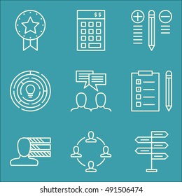Set Of Project Management Icons On Task List, Teamwork, Best Solution And More. Premium Quality EPS10 Vector Illustration For Mobile, App, UI Design.
