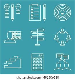 Set Of Project Management Icons On Charts, Personality, Task List And More. Premium Quality EPS10 Vector Illustration For Mobile, App, UI Design.