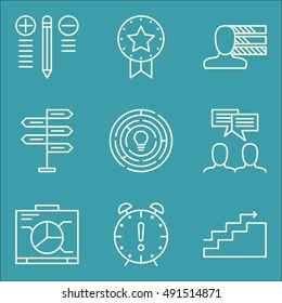 Set Of Project Management Icons On Personality, Best Solution, Creativity And More. Premium Quality EPS10 Vector Illustration For Mobile, App, UI Design.