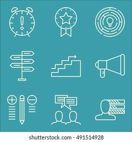 Set Of Project Management Icons On Deadline, Team Meeting, Personality And More. Premium Quality EPS10 Vector Illustration For Mobile, App, UI Design.