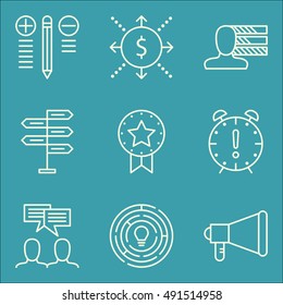 Set Of Project Management Icons On Cash Flow, Best Solution, Personality And More. Premium Quality EPS10 Vector Illustration For Mobile, App, UI Design.