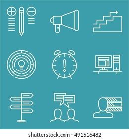 Set Of Project Management Icons On Personality, Creativity, Team Meeting And More. Premium Quality EPS10 Vector Illustration For Mobile, App, UI Design.