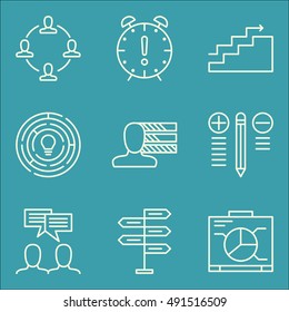 Set Of Project Management Icons On Graph, Deadline, Decision Making And More. Premium Quality EPS10 Vector Illustration For Mobile, App, UI Design.