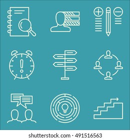 Set Of Project Management Icons On Research, Charts, Best Solution And More. Premium Quality EPS10 Vector Illustration For Mobile, App, UI Design.