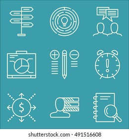 Set Of Project Management Icons On Creativity, Graph, Decision Making And More. Premium Quality EPS10 Vector Illustration For Mobile, App, UI Design.