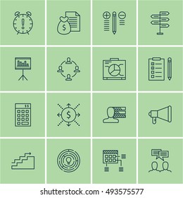 Set Of Project Management Icons On Task List, Investment, Cash Flow And More. Premium Quality EPS10 Vector Illustration For Mobile, App, UI Design.