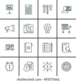 Set Of Project Management Icons On Award, Best Solution, Research And More. Premium Quality EPS10 Vector Illustration For Mobile, App, UI Design.