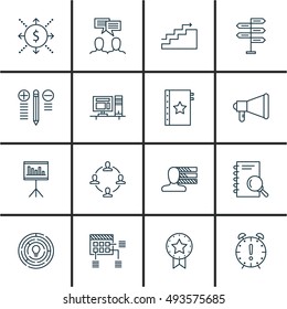 Set Of Project Management Icons On Research, Deadline, Cash Flow And More. Premium Quality EPS10 Vector Illustration For Mobile, App, UI Design.