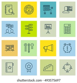 Set Of Project Management Icons On Research, Teamwork, Charts And More. Premium Quality EPS10 Vector Illustration For Mobile, App, UI Design.