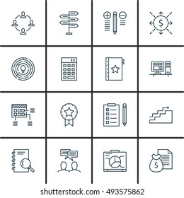 Set Of Project Management Icons On Award, Teamwork, Graph And More. Premium Quality EPS10 Vector Illustration For Mobile, App, UI Design.
