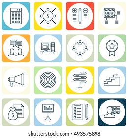 Set Of Project Management Icons On Workspace, Personality, Statistics And More. Premium Quality EPS10 Vector Illustration For Mobile, App, UI Design.