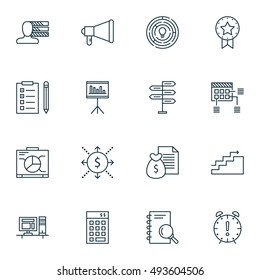 Set Of Project Management Icons On Deadline, Planning, Personality And More. Premium Quality EPS10 Vector Illustration For Mobile, App, UI Design.