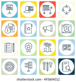 Set Of Project Management Icons On Creativity, Task List, Workspace And More. Premium Quality EPS10 Vector Illustration For Mobile, App, UI Design.