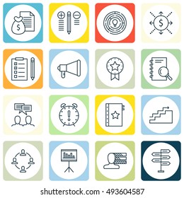 Set Of Project Management Icons On Award, Statistics, Teamwork And More. Premium Quality EPS10 Vector Illustration For Mobile, App, UI Design.