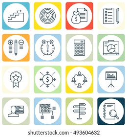Set Of Project Management Icons On Best Solution, Graph, Personality And More. Premium Quality EPS10 Vector Illustration For Mobile, App, UI Design.