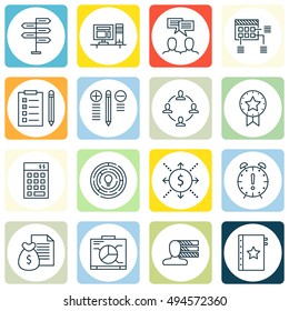 Set Of Project Management Icons On Personality, Decision Making, Workspace And More. Premium Quality EPS10 Vector Illustration For Mobile, App, UI Design.
