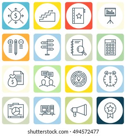 Set Of Project Management Icons On Quality Management, Charts, Promotion And More. Premium Quality EPS10 Vector Illustration For Mobile, App, UI Design.