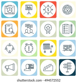 Set Of Project Management Icons On Decision Making, Statistics, Personality And More. Premium Quality EPS10 Vector Illustration For Mobile, App, UI Design.