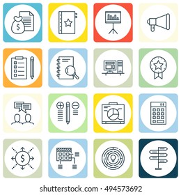 Set Of Project Management Icons On Cash Flow, Planning, Research And More. Premium Quality EPS10 Vector Illustration For Mobile, App, UI Design.