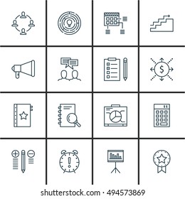Set Of Project Management Icons On Charts, Research, Statistics And More. Premium Quality EPS10 Vector Illustration For Mobile, App, UI Design.