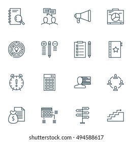 Set Of Project Management Icons On Deadline, Graph, Money Revenue And More. Premium Quality EPS10 Vector Illustration For Mobile, App, UI Design.