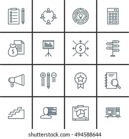 Set Of Project Management Icons On Promotion, Decision Making, Charts And More. Premium Quality EPS10 Vector Illustration For Mobile, App, UI Design.
