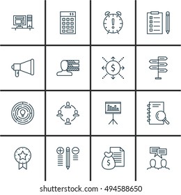 Set Of Project Management Icons On Cash Flow, Money Revenue, Award And More. Premium Quality EPS10 Vector Illustration For Mobile, App, UI Design.