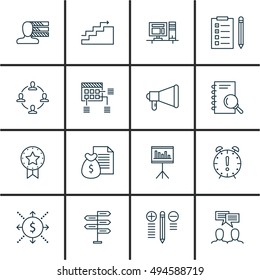 Set Of Project Management Icons On Charts, Personality, Decision Making And More. Premium Quality EPS10 Vector Illustration For Mobile, App, UI Design.